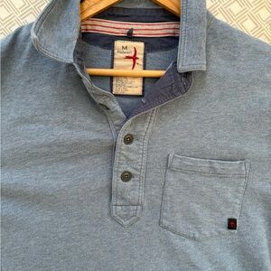 Men’s Relwen Long Sleeve Vintage Pique Polo Sky Blue Size M